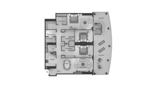 Apartment floor plan, 3 bedrooms in Binghatti Skyblade No. 11010
